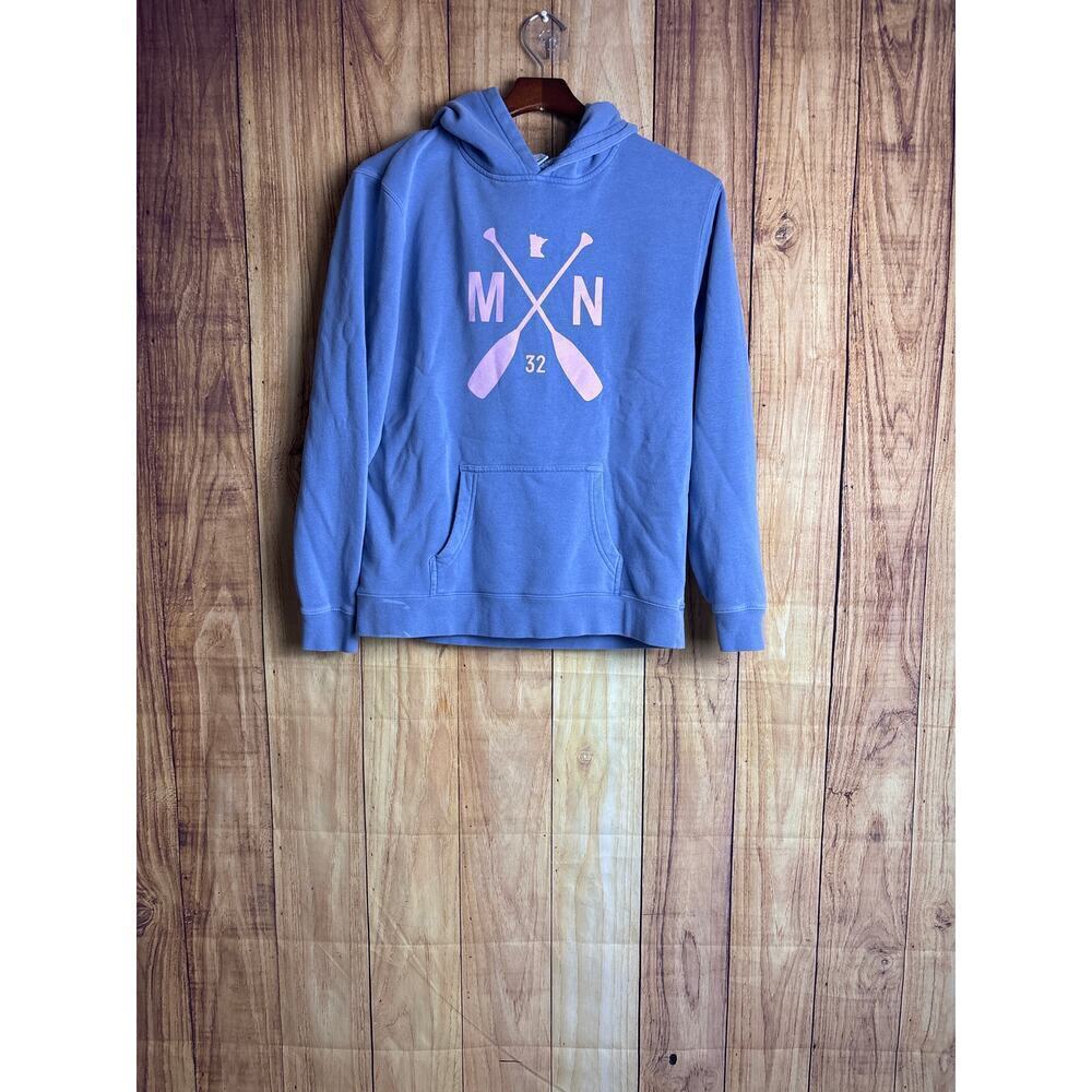 MN Paddle Lake Hoodie Pink and Dusty Blue Girls Size XL Women's Size S READ